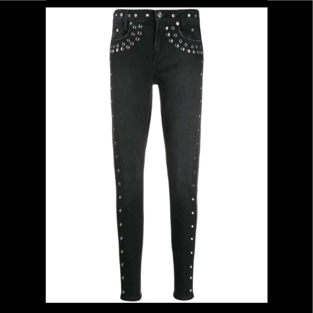 Current/elliott The 7-pocket Skinny Studded Jeans